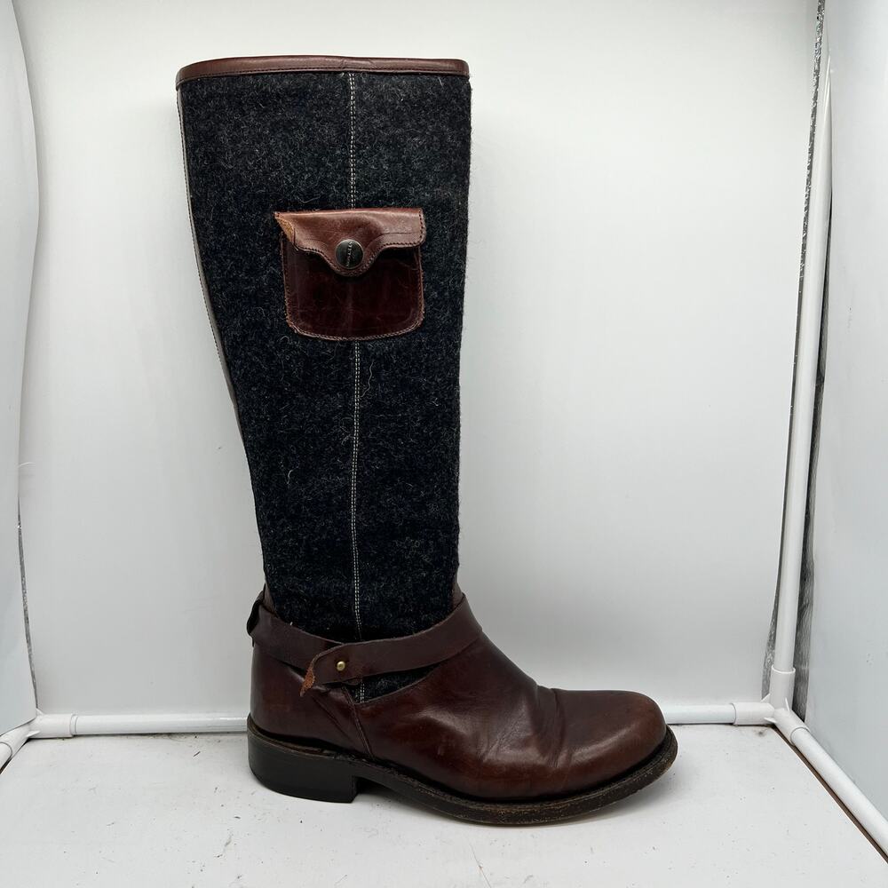 Stetson Boots Womens 7.5 Adriana Tall Leather Wool Equestrian Riding Knee High